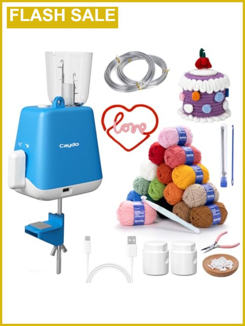 Electric iCord Knitting Machine Kit Crochet Starter Set for Beginners